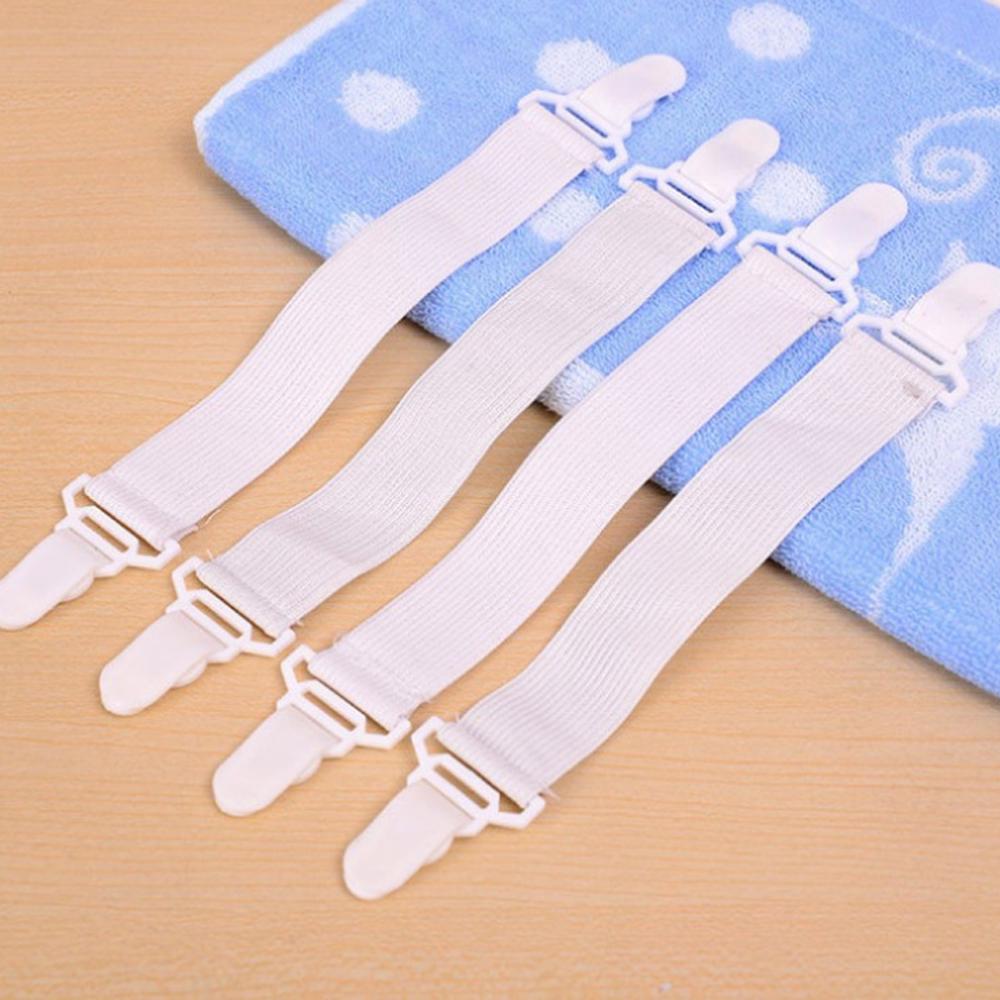 4 Pcs Fitted Suspenders Bedding Holder Straps Mattress Clip Elastic Belt Bed Sheets Buckle Grippers