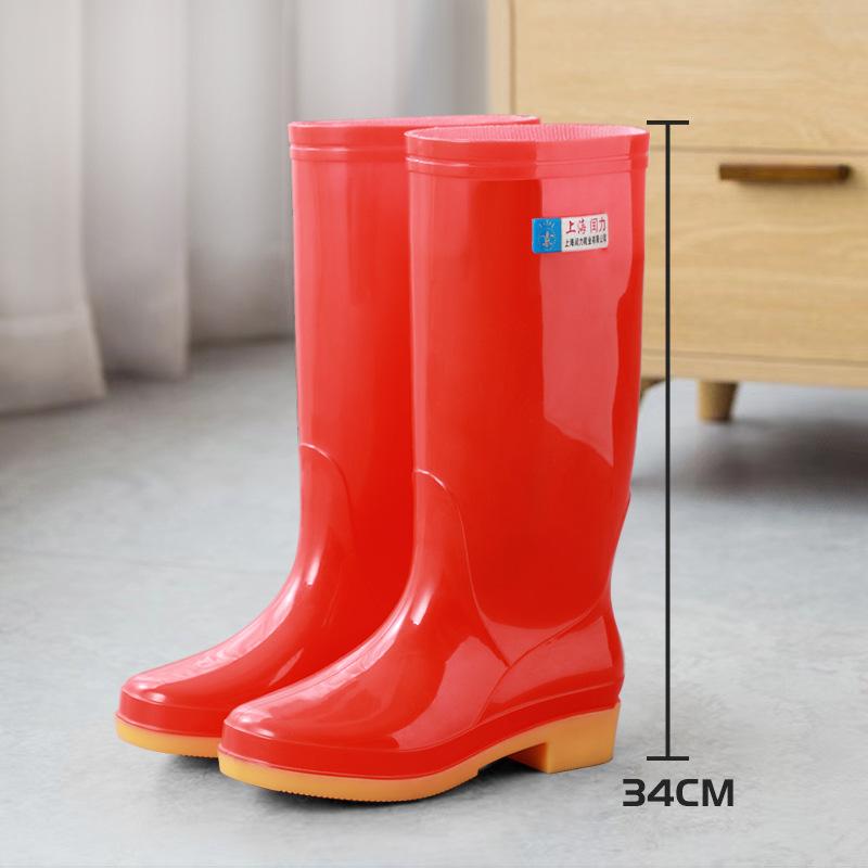 2025 New Women's Water Shoes Outdoor Plastic Wear-resistant High Tube Kitchen Work Rain Shoes Women