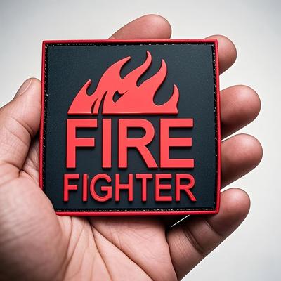 Feuerwehrmann Taktischer Aufnäher - Strapazierfähiges PVC Rotes Flammen-Design mit Klettverschluss, Perfekt für Westen/Rucksäcke - Moralabzeichen, Feuerwehrmann-Geschenke