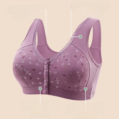 Breathable Front-Buckle, No-Wire Bra for Mature Women - Thin Cup, Plus Size