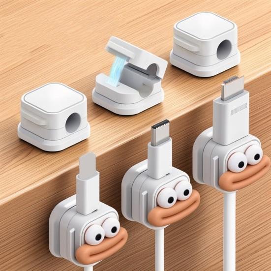 6/12Pcs Cartoon Magnetic Cable Organizer Clip Self-adhesive Home Office Desk Phone Charging Data Cord Holder Keeper Power Wire Management Clamp