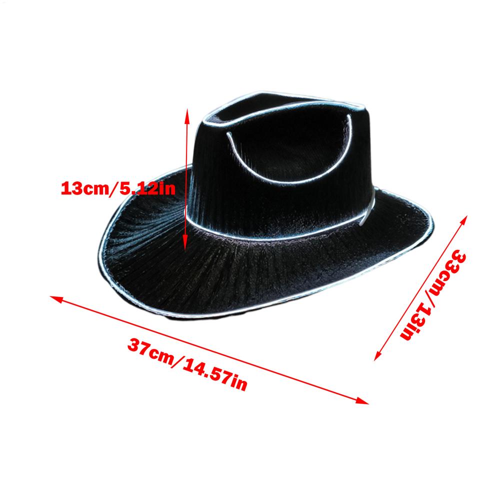 Glow in The Dark Cowboy Hat Cowgirl Hat Party Headwear Cowboy Hat LED Hat Dress up Battery Operated Party Cowboy Hats Sparkly