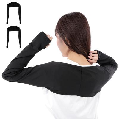 Armstulpen Kühlender UV-Schutz UV-Set Armstulpen Sommer Armstulpen 2 [Rücken unten] Damen 2-teilig [Inländisch zertifiziert] Rutschfest (Schwarz