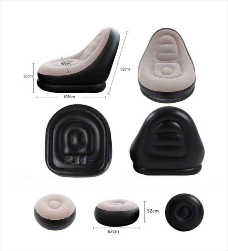 UCPORT Indoor Comfortable Air Sofa with Pump, Chair, Air Cushion, Air Bed, Air Mattress, Sofa, Footrest, Lounge Chair, Yellow