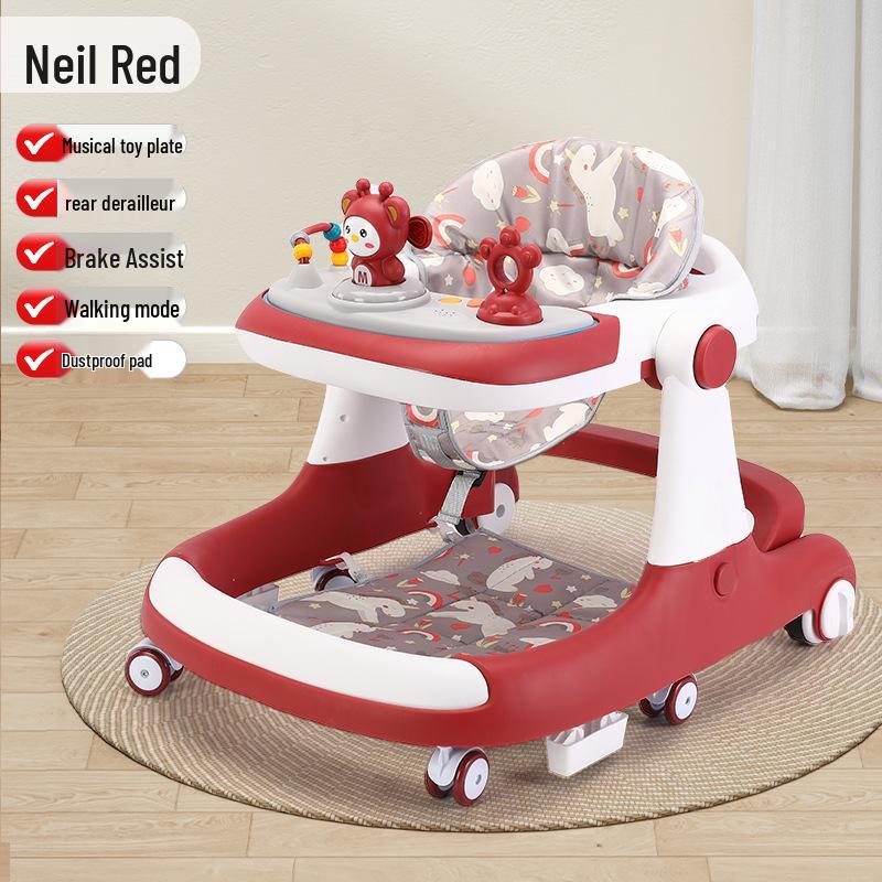 Adjustable Multifunctional Baby Walker for 6-18 Months - Anti-Rollover Design for Boys and Girls
