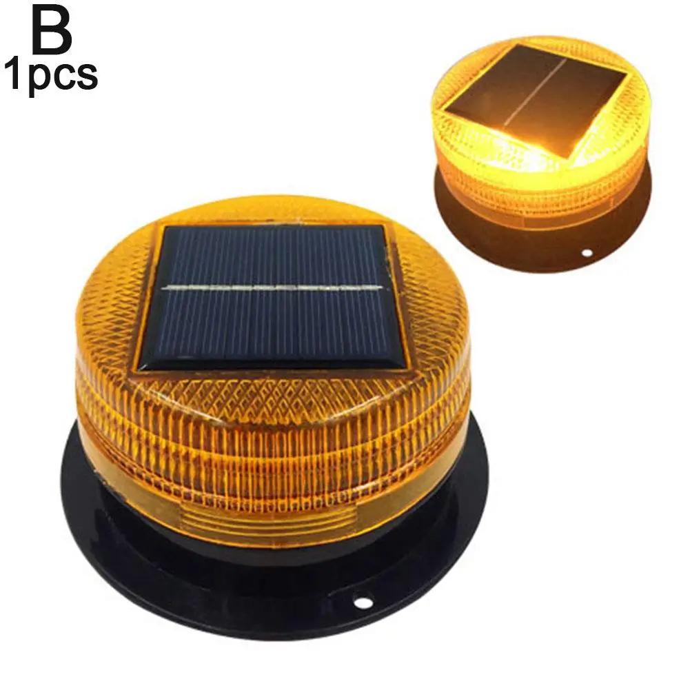 Solar Power 8 LED Magnetic Warning Light for Car Truck Vehicle Strobe Beacon Amber Lamp Emergency Signal Automatic Sensor Q4D4