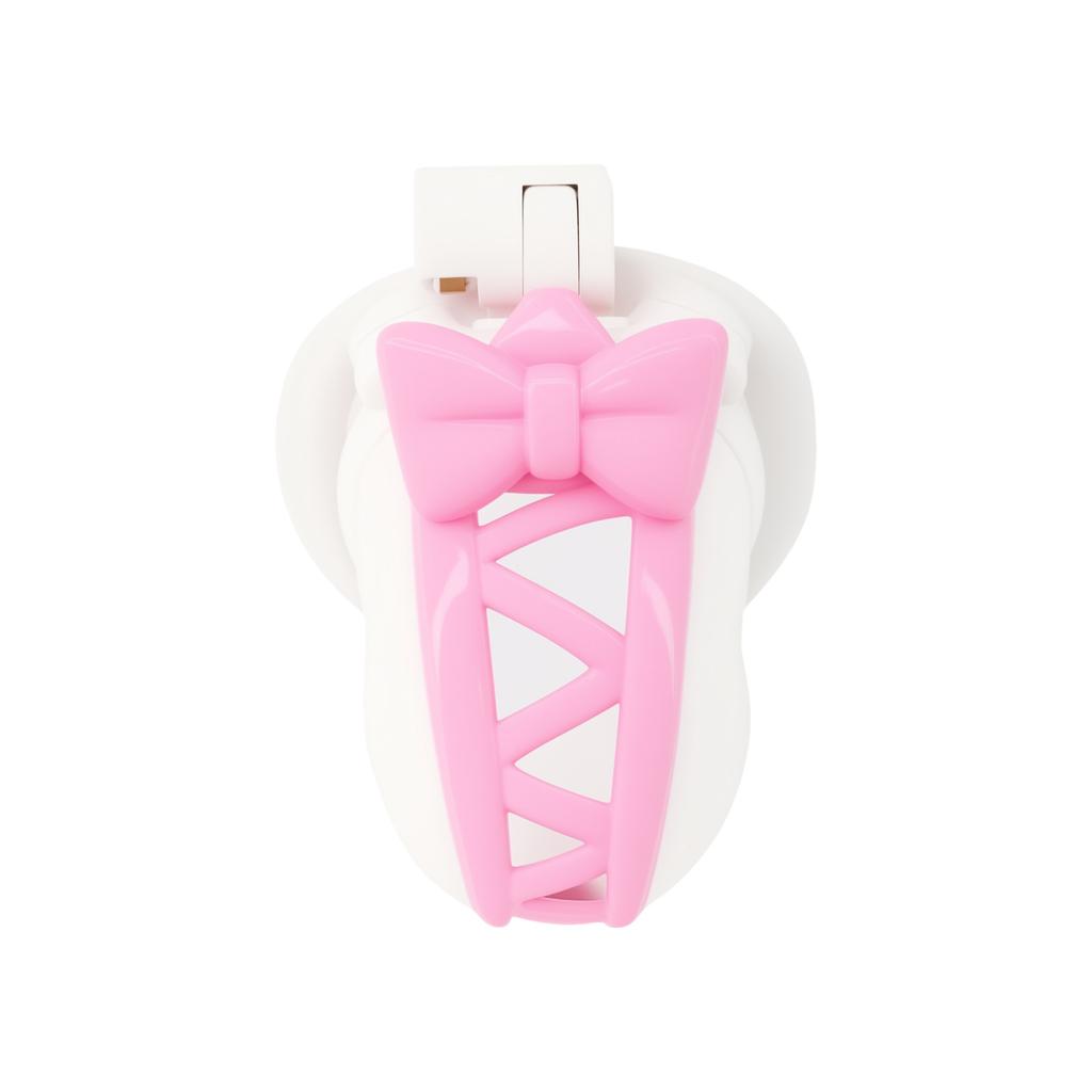 Pink Bow Decoration Dual-color Design Purity Lock Male Chastity Device
