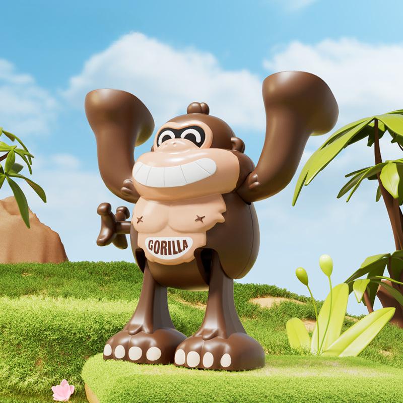 

Игрушка заводная горилла, интерактивная фигурка акробата-кувыркателя для игры родителей с детьми, прочная пластиковая игрушка для малышей для развития моторики, сенсорная игра коричневый