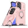 KEYSION 360° Ring Stand Phone Case for Samsung A56 5G A36 A26 5G Slide Camera Protection Magnetic Shockproof Cover for Galaxy A16 4G 5G