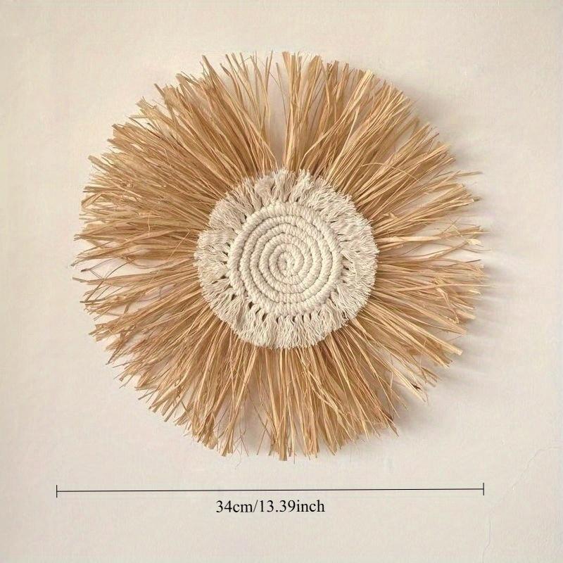 1Pc Raffia Handmade Hanging Ornaments Creative Decoration, for Home Wall Hangings
