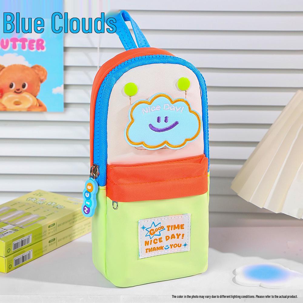 Color Block Patch Large Capacity Pencil Case – Stylish 2025 Student Essential