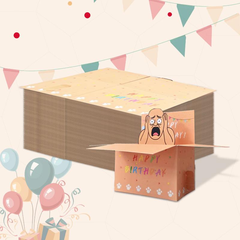 1Pcs Humorous 3D Terrifying Bald Character Design Whimsical Card Hilarious Happy Birthday Card Diy Accessories