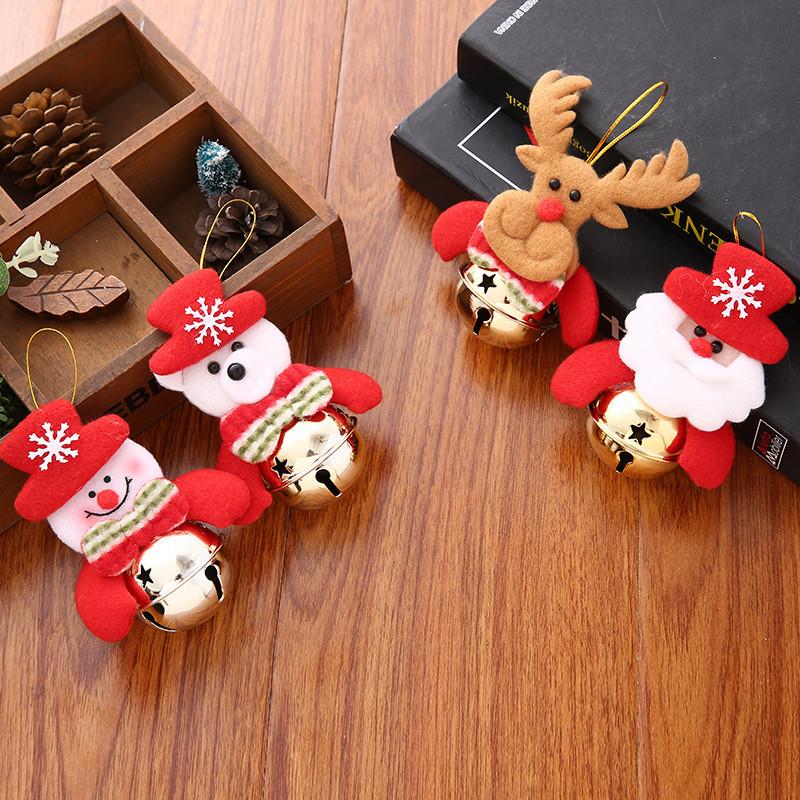 Pendant Christmas Tree Decorations Santa Claus Snowman Elk Bear Bell Ornaments
