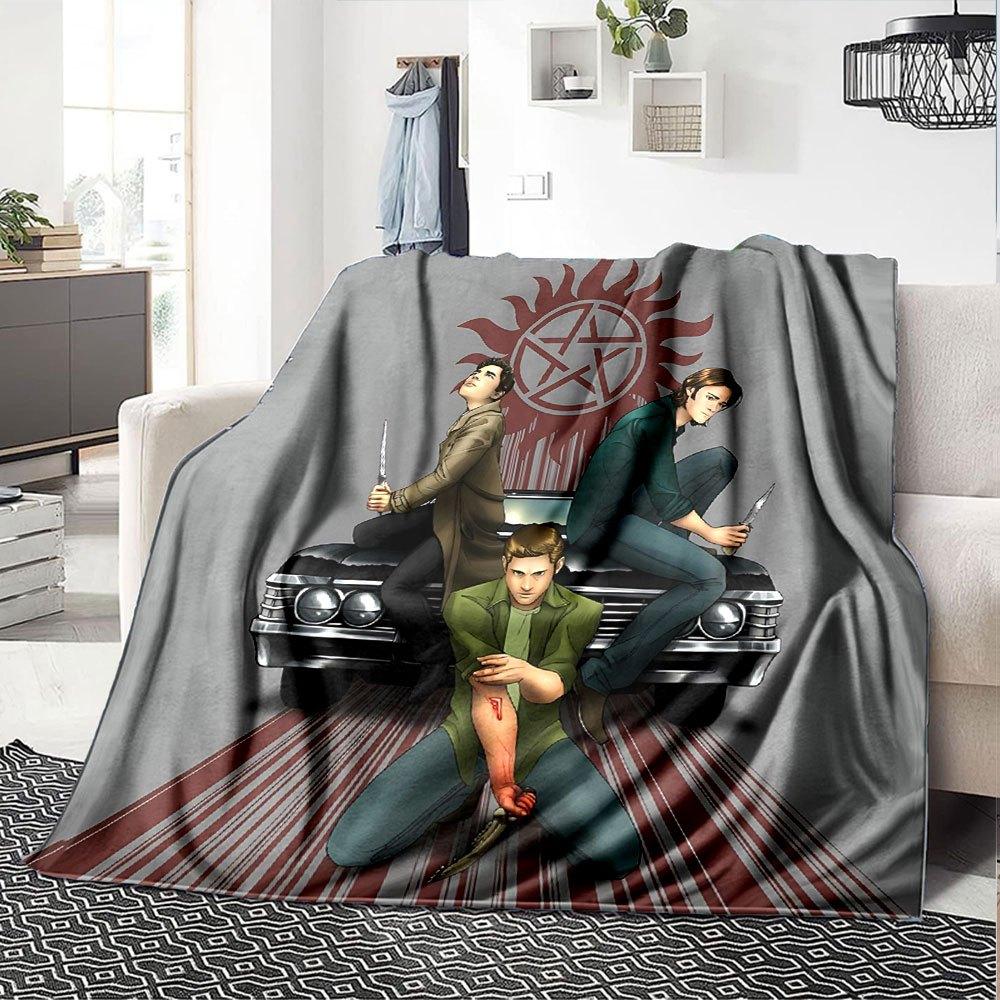 1pc Supernatural 9 Blanket Soft Warm Throw for Home, Office, Travel All Season Cozy Bedding Gift, Office Cozy AccessoryB