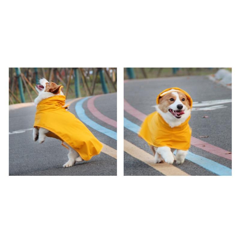 Waterproof Dog Raincoat Full Belly Hooded Cape for Small Medium Large Dogs Teddy Corgi Golden Retriever Puppy Outdoor Rain Jacket
