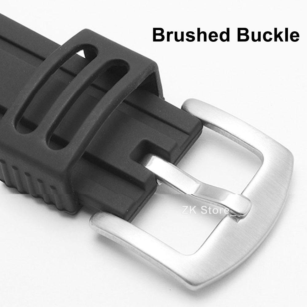 Silikon-Uhrenarmbänder 18/20/22/24/26/28/30mm Sport-Armband Weiches Tauch-Wasserfestes Armband Metall Gebürstete Schließe Armband