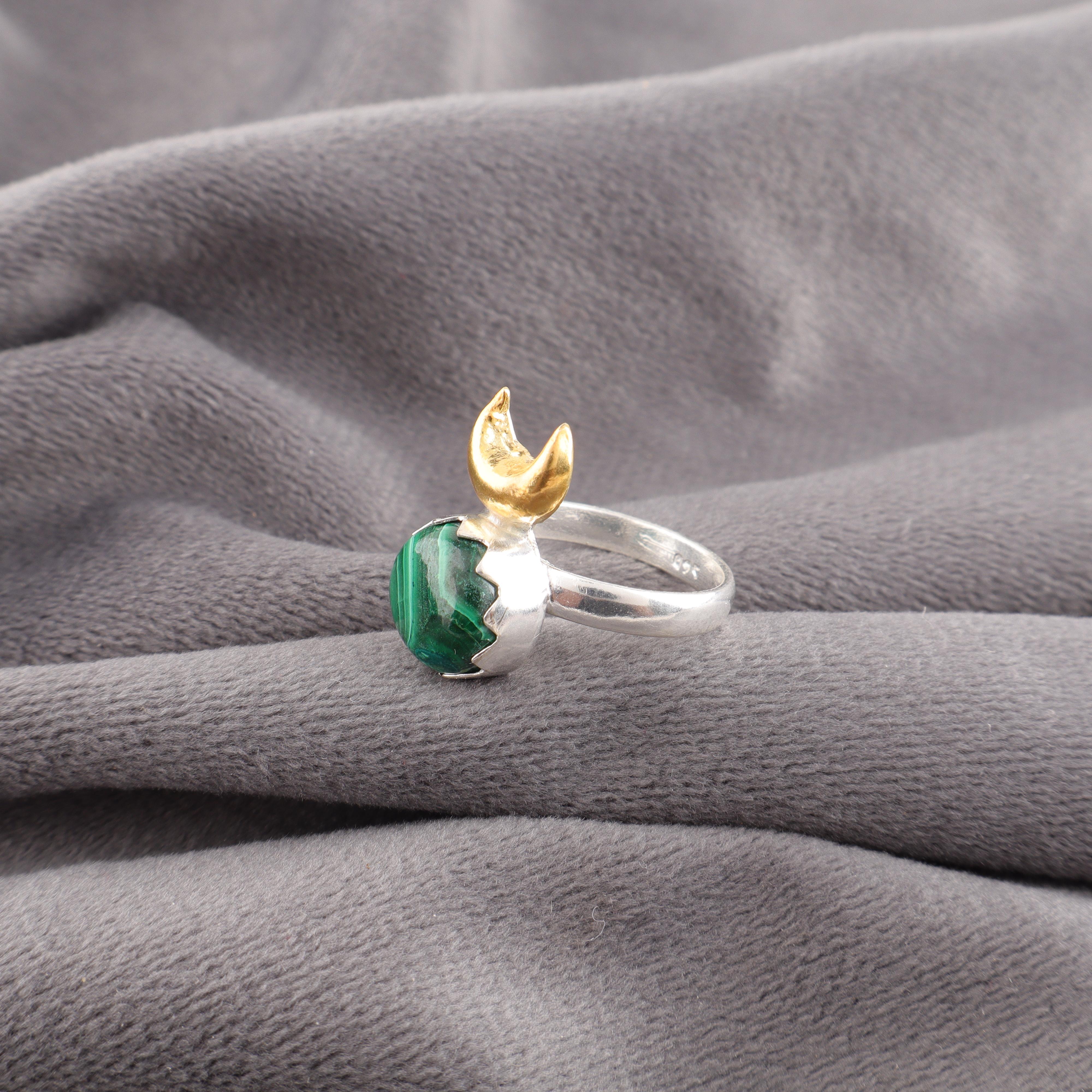 

Ювелирное кольцо с малахитом класса AAA+, Ювелирное кольцо из стерлингового серебра 925 пробы, Ювелирные изделия ручной работы для свадебного подарка 12 зелёный