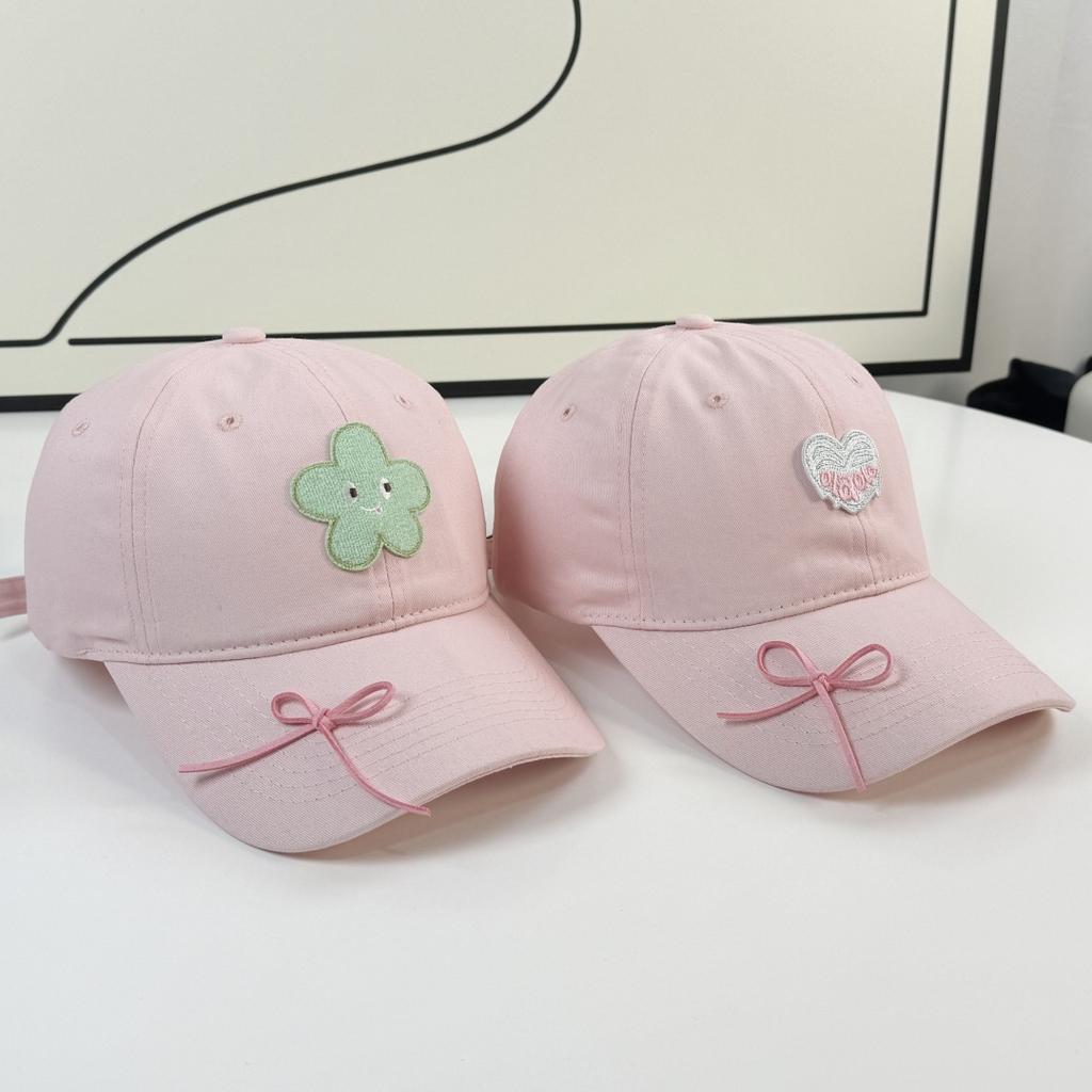 Embroidered Love Girl Baseball Cap Casual and Versatile Cute Face Showing Small Soft Top Baseball Cap Curved Brim