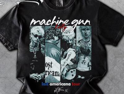 Maschinengewehr T-Shirt, MGK Musik Americana Tour Fan T-Shirt
