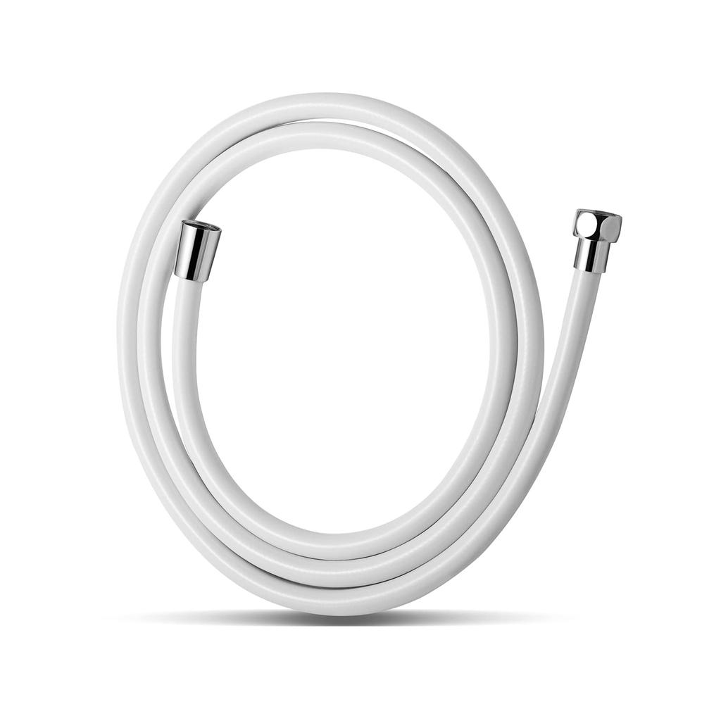 OFFO Shower Durable Rotation To Prevent Tangles During Easy White Hose, Soft, Low-Odor, Explosion-Proof, Leak-Proof, PVC, 360° Use, Installation, 1.6m