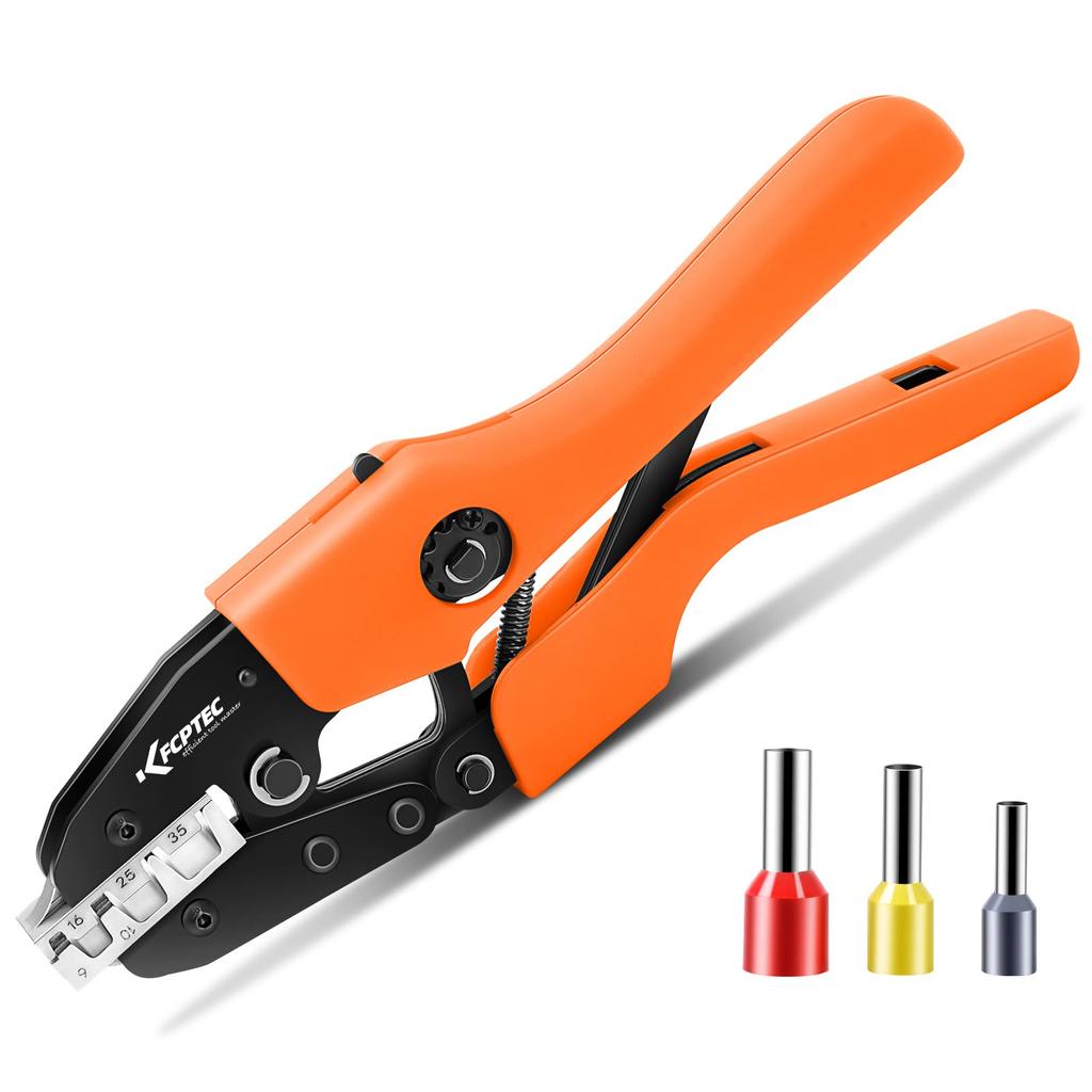 KF CPTEC Ferrule Crimping Tool for Wire Ferrules and End AWG Electrical Terminal Crimping Tool Sleeves, 2-10 (6-35mm²) - Heavy-Duty
