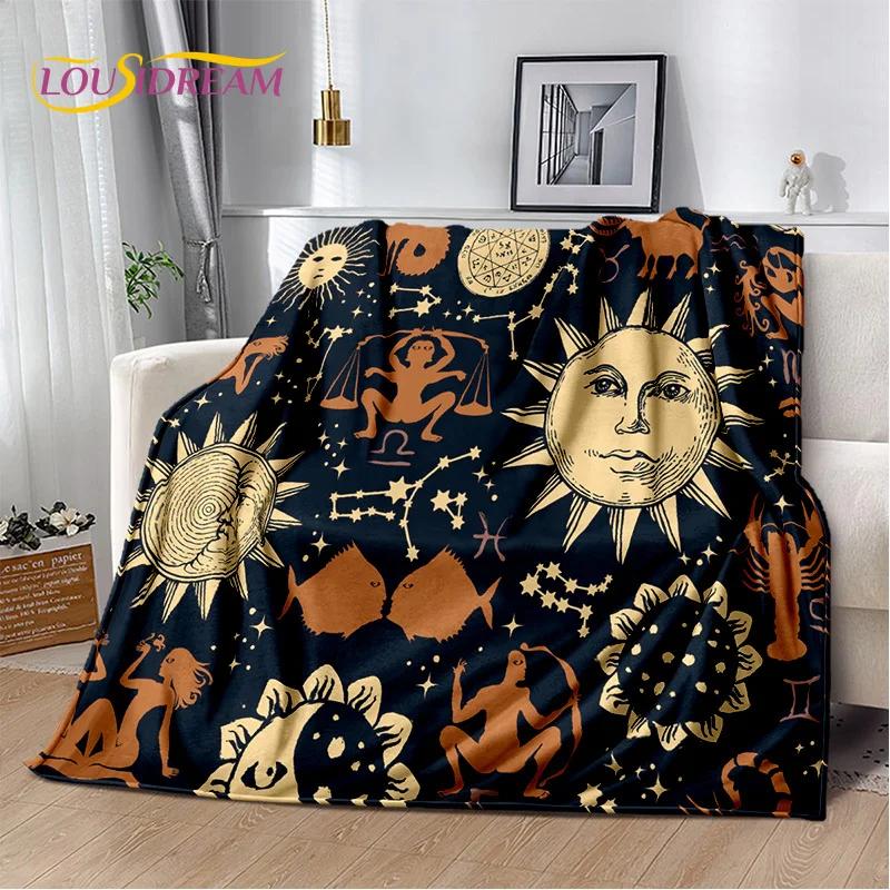 Mysteriou Tarot Sun Moon Mandala Magic Soft Flannel Blankets,Throw Blanket Comfortable Blanket for Picnic Beds Sofa Home Bedroom