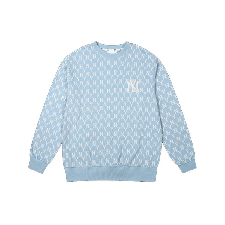 MLB New York Yankees American Vintage All Over Print Logo Crewneck Sweatshirt Unisex Sweatshirt Sky-Blue 31MTM2041-50S