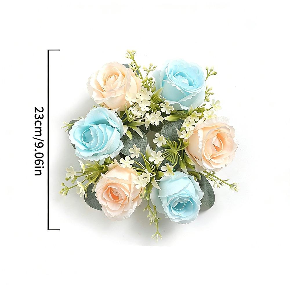 23/33cm Size Artificial Flowers Wreath Silk Material Garland Style Artificial Flowers Garland Wreath Shape Silk Fake Flower