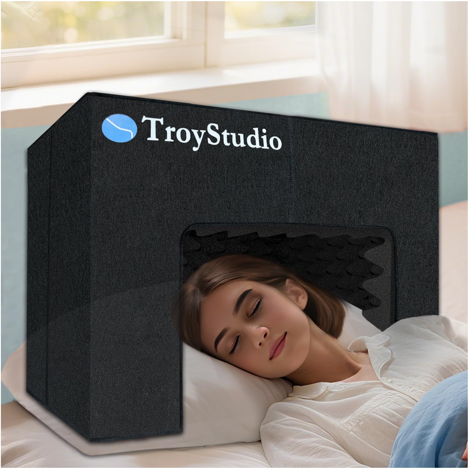 

TroyStudio Soundproof Bed Tent, 60 x 40 x 40 cm Sound-Absorbing Blackout Dome, Portable Air Conditioner Draft Blocker, Comfortable Sleep Dome,