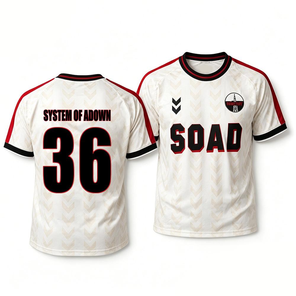 System of A Down EU und UK 2026 Tour Merch Mode Fußballtrikot Shirt Sommer Freizeit Atmungsaktiv Sportbekleidung Unisex Netz-Trikot L