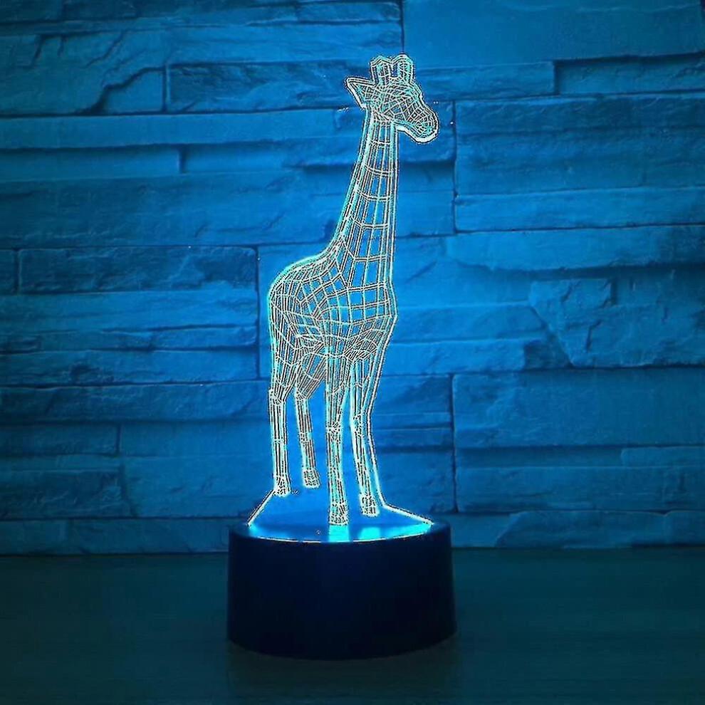 Animali Giraffa Luce Notturna 3D Touch LED Lampade da Tavolo Scrivania Lampada da Scrivania Cambiabile a 7 Colori Tavolo Decorazione Stanza Casa Regalo, Regalo di Compleanno Regalo di Natale Gi