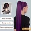 26 Inch Long Straight Claw Clip Ponytail Wig, Daily Versatile Charming Purple Fake Hair for Women