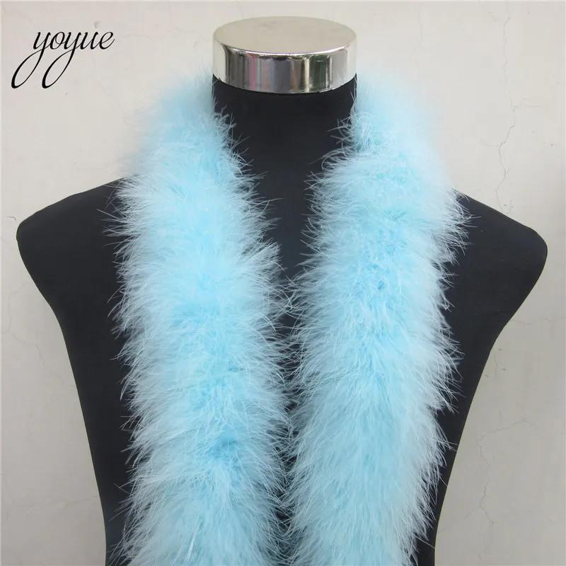 DIY YOYUE 50g 2meters Long Fluffy Feather Boa Dyed Turkey Feather Strip For Party/carnival Costumes/party Shawl Ostrich feather Boa