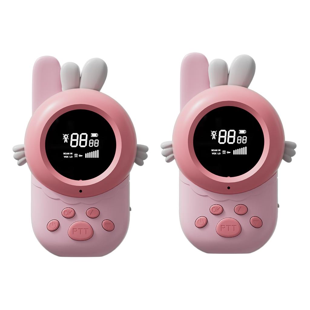 2Pcs Interactive Walkie-Talkie with Screen Display & 400mAh Battery Toddler Walky Talkie for Outside Camping Travel Hiking