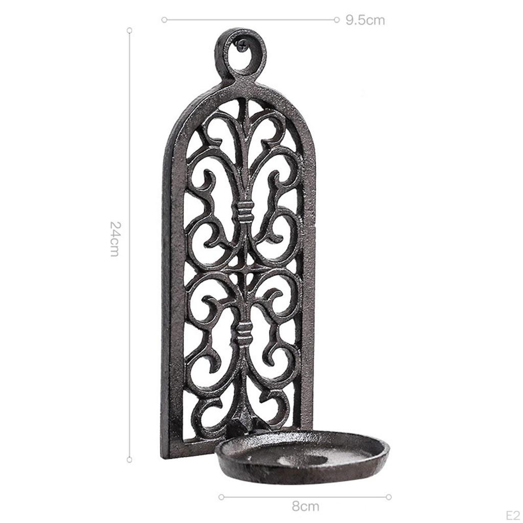 Wall Mount Candle Holder Stand Gift Durability Hollow Design Ornament Decorative for Party