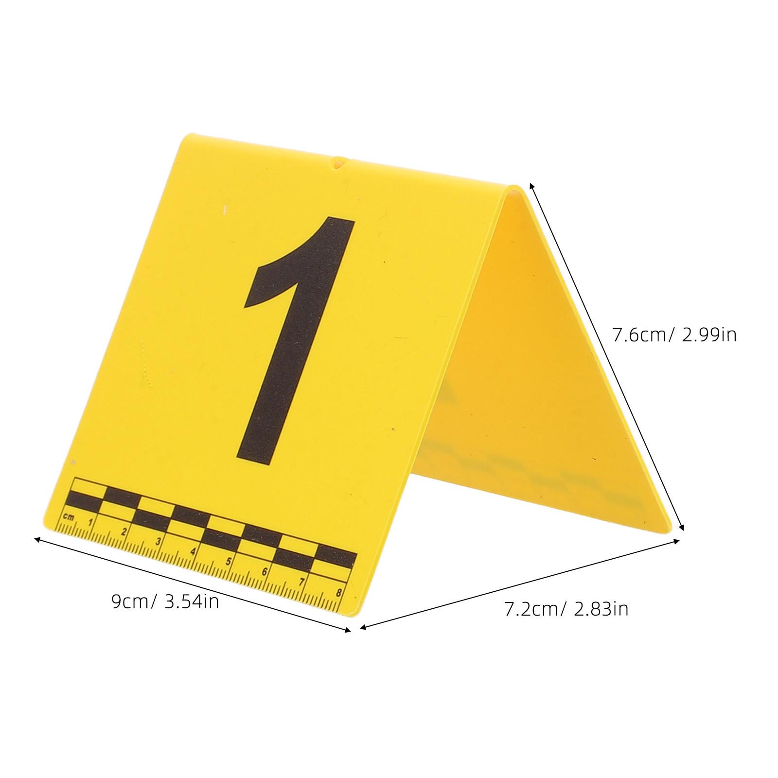 10Pcs Evidence Number Placards Crime Scene Identification Markers with Scale for Forensic Investigation Detective Party