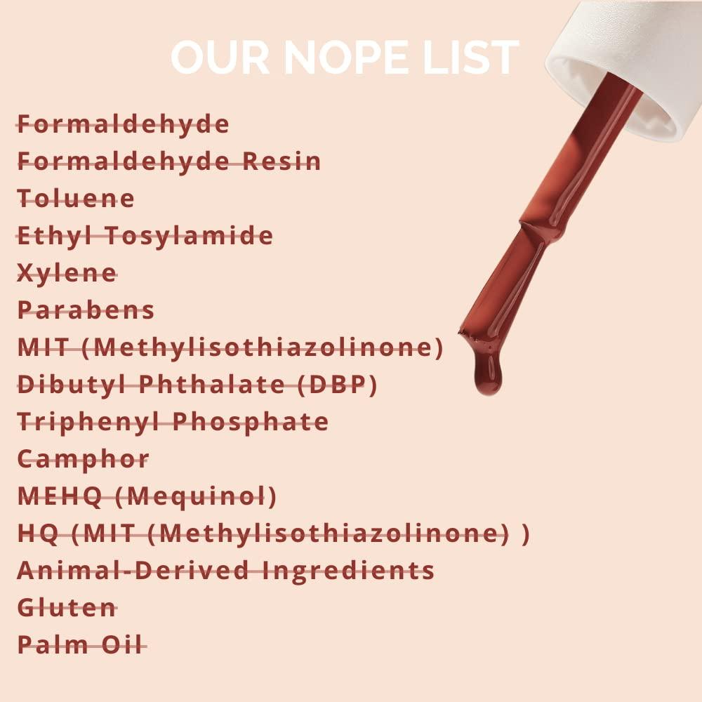 Nagellack, glänzendes Finish, giftstofffreier Nagellack, langanhaltend, splitterfest, vegan, schnelltrocknend und tierversuchsfrei, 10 ml