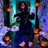 Foldable Lightweight Halloween Statue Animated Zombie Decoration, Creepy Sound Activated Haunted House Prop with Scary Detailed Humanoid Figure Sound,