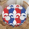 Round French Flag Fleur De Lys  Tablecloth Waterproof Oil-Proof Table Covers 60 Inch  Table Cloth
