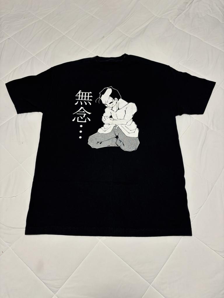 Vintage Japanese No Thought Kanji T-Shirt Size L Thinker Zen Peace Skate Y2K