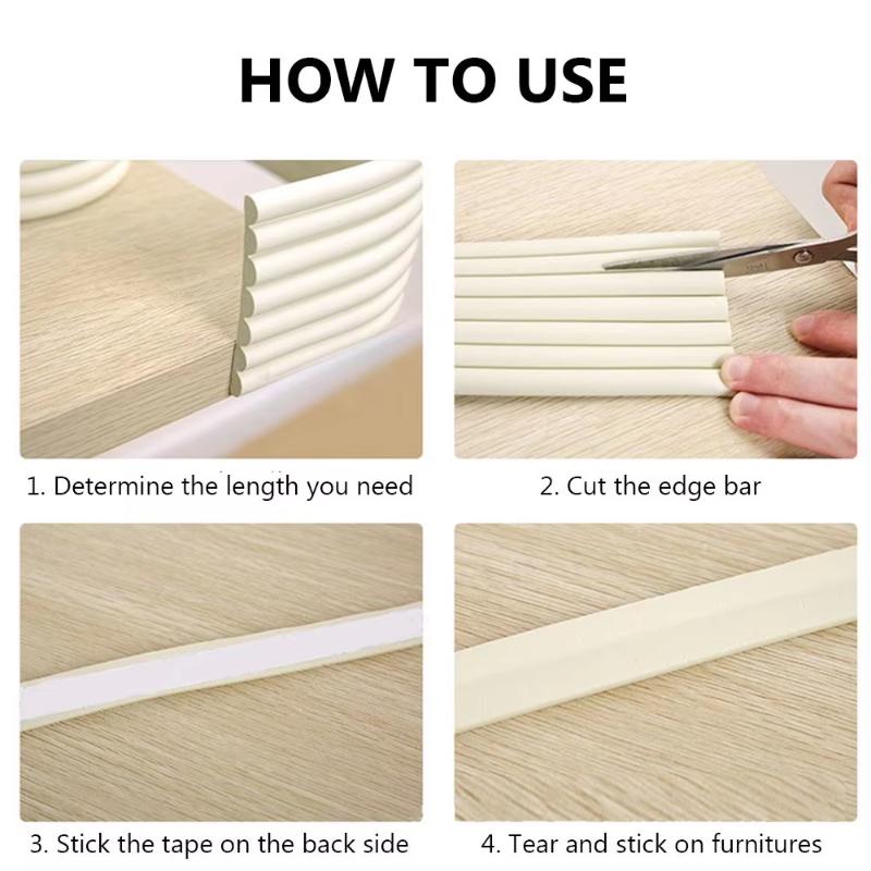 Cuttable 2M Table Corner Protector Edge Guard Strip Non-Toxic Self-Adhesive Safety Bumper for Baby Proofing Office Home Furniture
