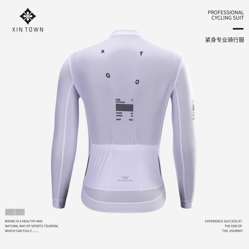 Men Women Cycling Jersey Long Sleeve Breathable Moisture Wicking Bike Top Road Ride