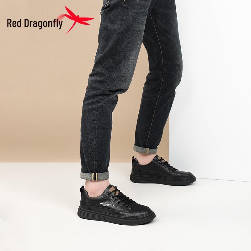 Red Dragonfly Men's Genuine Leather Casual Skate Shoes