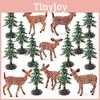 Exquisite Christmas Scene Decoration Set Featuring Realistic Pvc Christmas Trees And Majestic White-tailed Deer Models