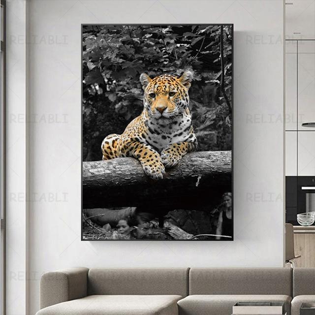 Leopard Pictures Big Cat Posters and Pirnts Animal Canvas Painting Wildlife Wall Art for Living Room Decor Home Decoration
