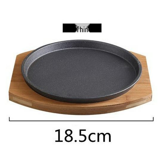 Round Thickened Cast Iron Griddle: Korean BBQ & Western Steak Pan