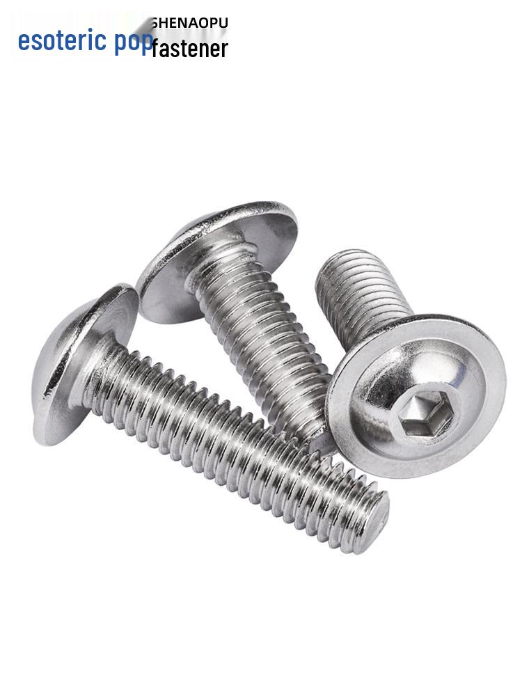 304 Stainless Steel Hex Socket Cap Screws with Washer, Large Pan Head, M3-M6