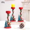 1PC Christmas Trees Gift Candlestick Festival Red Decorations Christmas Atmosphere Resin Ornaments Tabletops