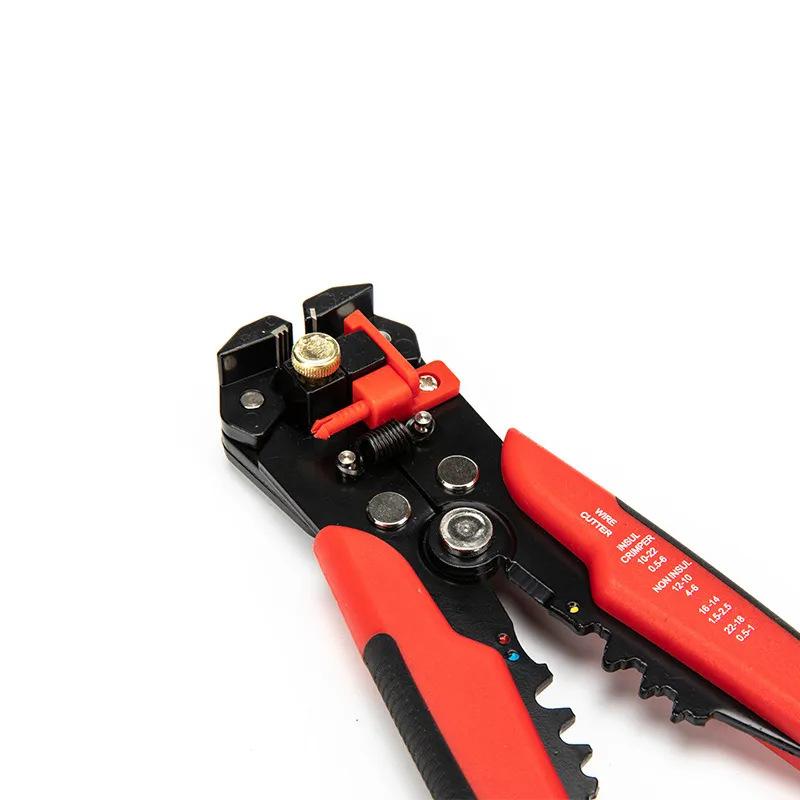 8 Inch Automatic Wire Stripping Pliers, Cutting and Crimping Pliers, Wire Splitting Pliers, Wire Stripping Pliers, Wire Cutting Pliers red model (8114)