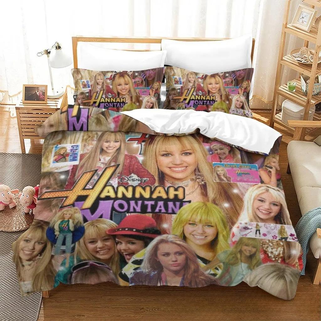 3D Print Hannah Montana All Season Duvet Cover Bedding Comforter Sets Soft Quilt Cover And Pillowcases Single_Double_Queen_King